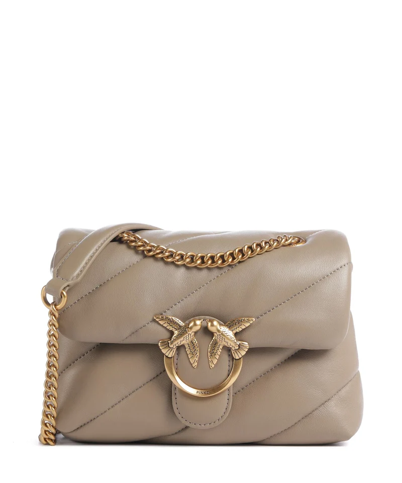 Pinko Love Puff Mini Sac porté épaule grigio talpa/antique gold
