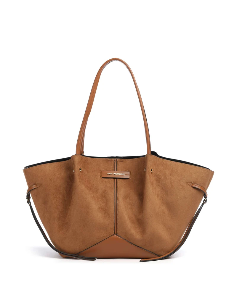 Karl Lagerfeld K/Pierced Medium Cabas dark tan