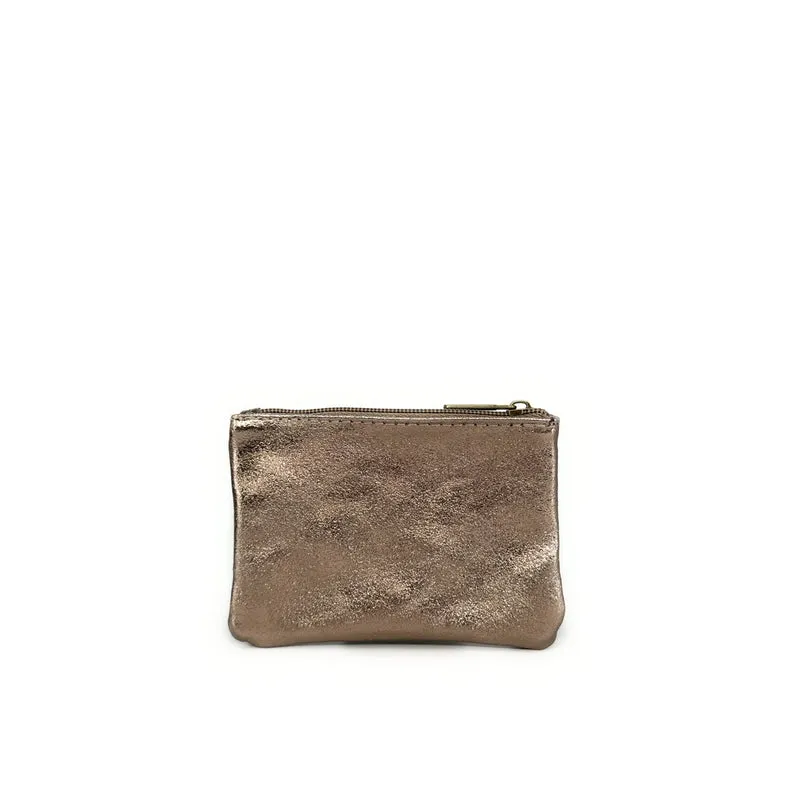 Pochette en cuir irisé GLOW PURSE Champagne irisé