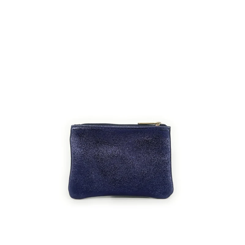 Pochette en cuir irisé GLOW PURSE Bleu nuit étoilée