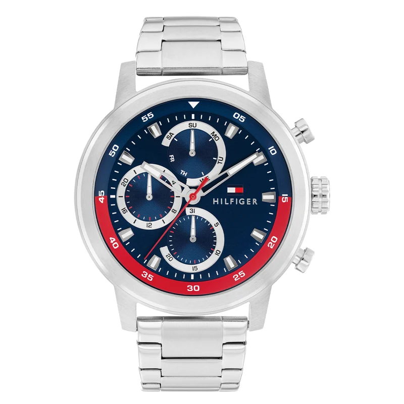 Tommy Hilfiger Rocky Montre Pour Homme Argentée et Bleue TH1792179