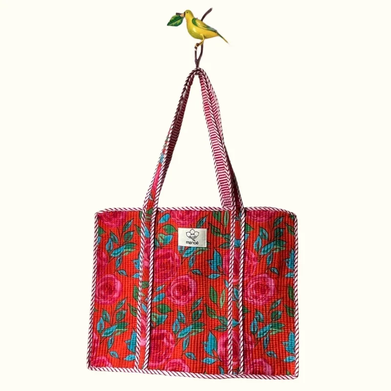 Grand tote bag à Zip - "Rosy Beauty"