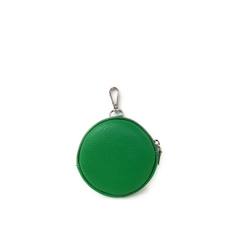 Porte monnaie en cuir grainé italien NEMO Vert intense