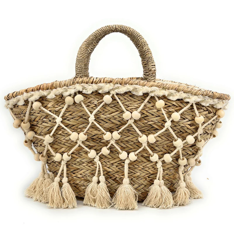 Panier cabas en paille PERLE DE SABLE Beige crème