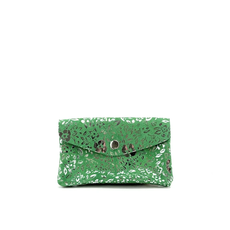 Pochette porte-monnaie en daim COMPO BLOOM Vert anglais