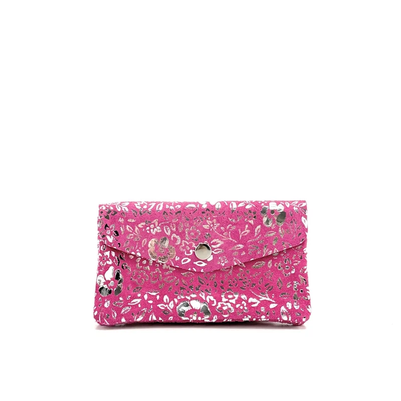 Pochette porte-monnaie en daim COMPO BLOOM Rose intense