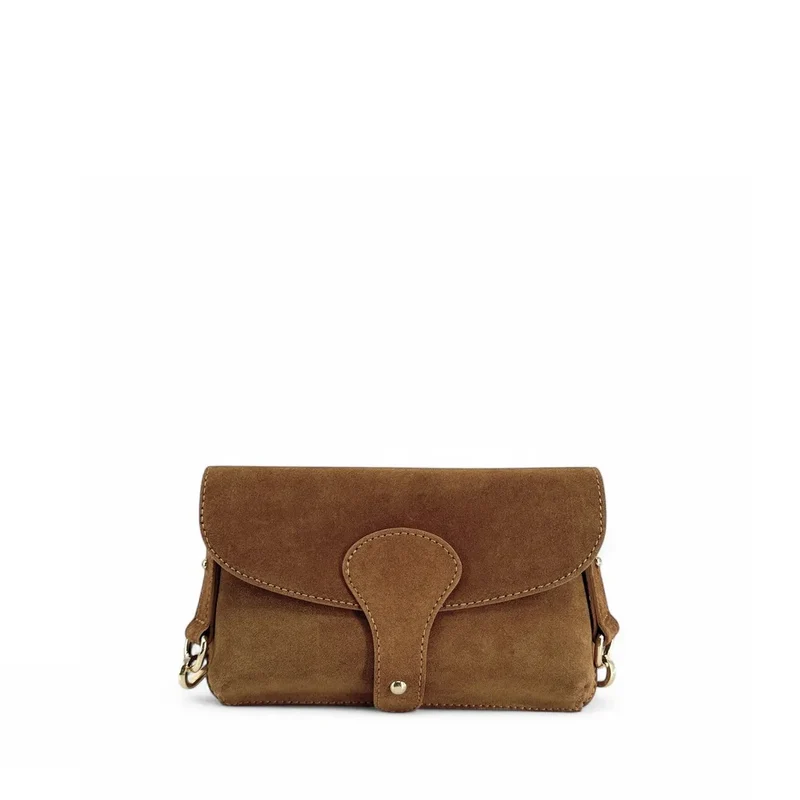 Mini-sac french stick en daim TOSCA SUEDE Cannelle