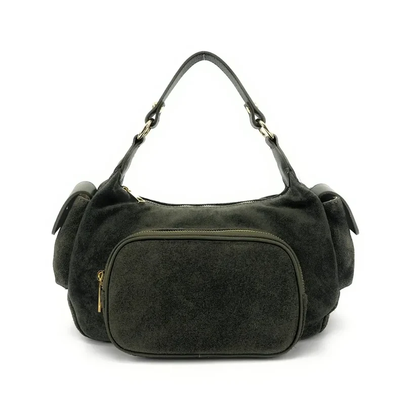 Sac multipoche en daim NELLIE Kaki