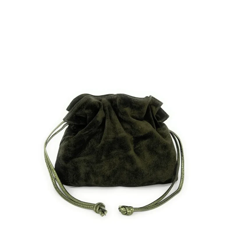 Sac bourse en daim CHENOA Kaki
