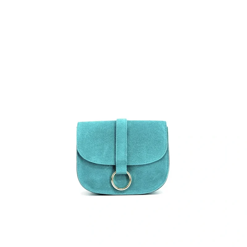 Sac besace en daim VELVET Bleu turquoise