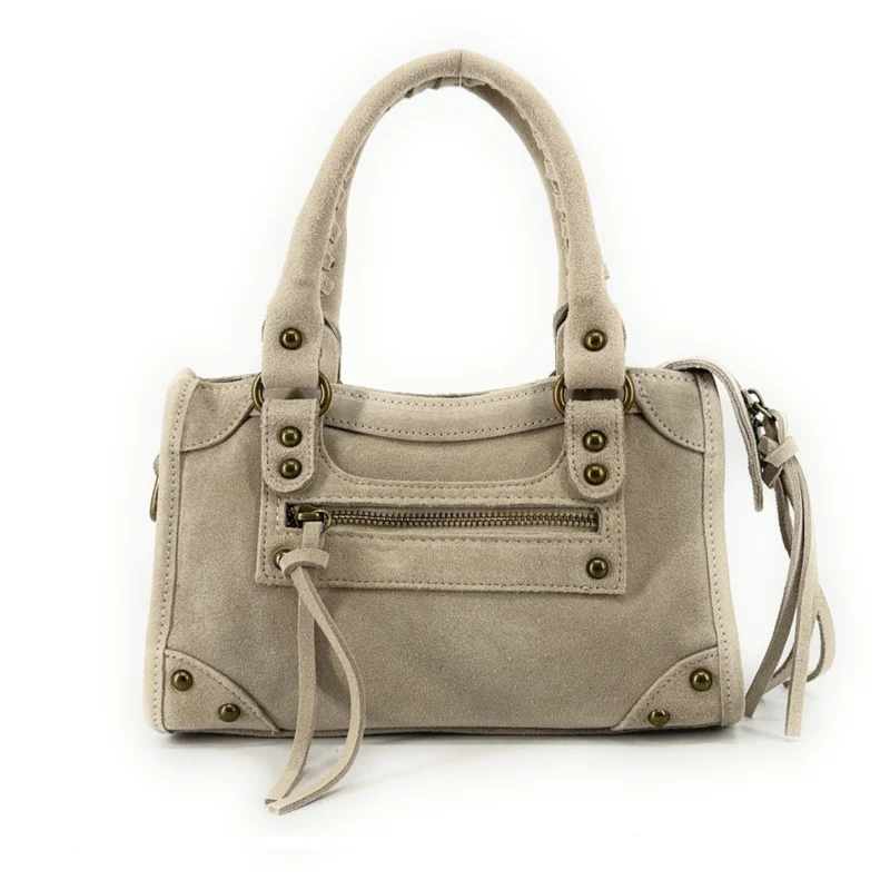 Mini-sac en daim TAO Beige crème