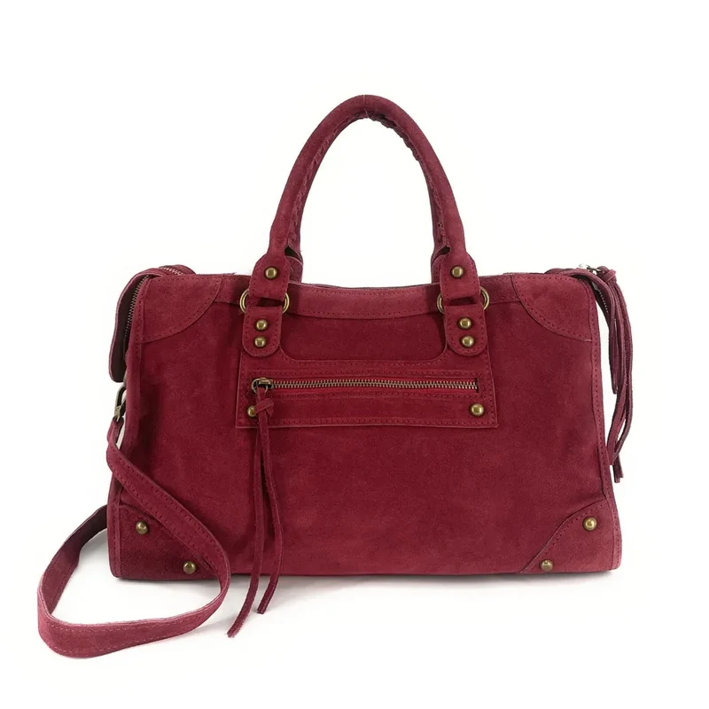Sac en daim EDISON Rouge bordeaux