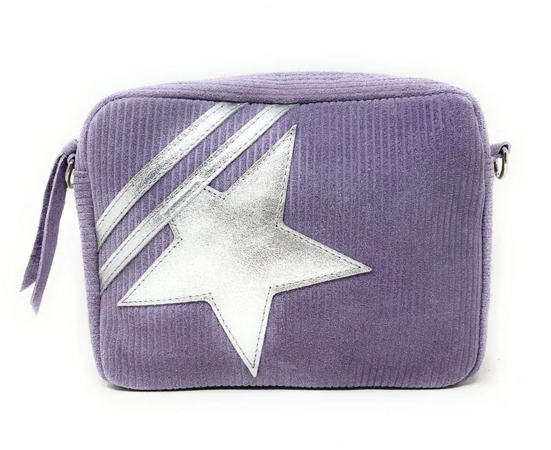Sac à bandoulière en daim SILVER STAR Lilas