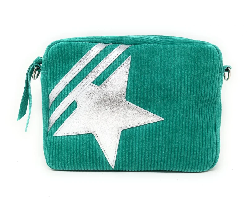 Sac à bandoulière en daim SILVER STAR Vert menthe