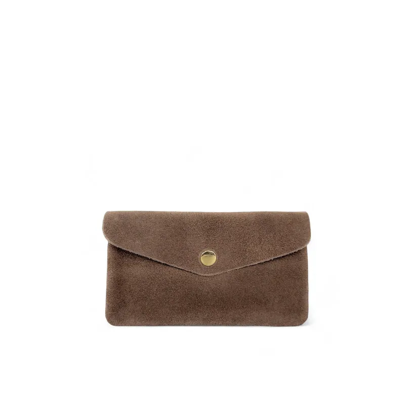 Pochette porte-monnaie en daim COMPO SUEDE Taupe foncé