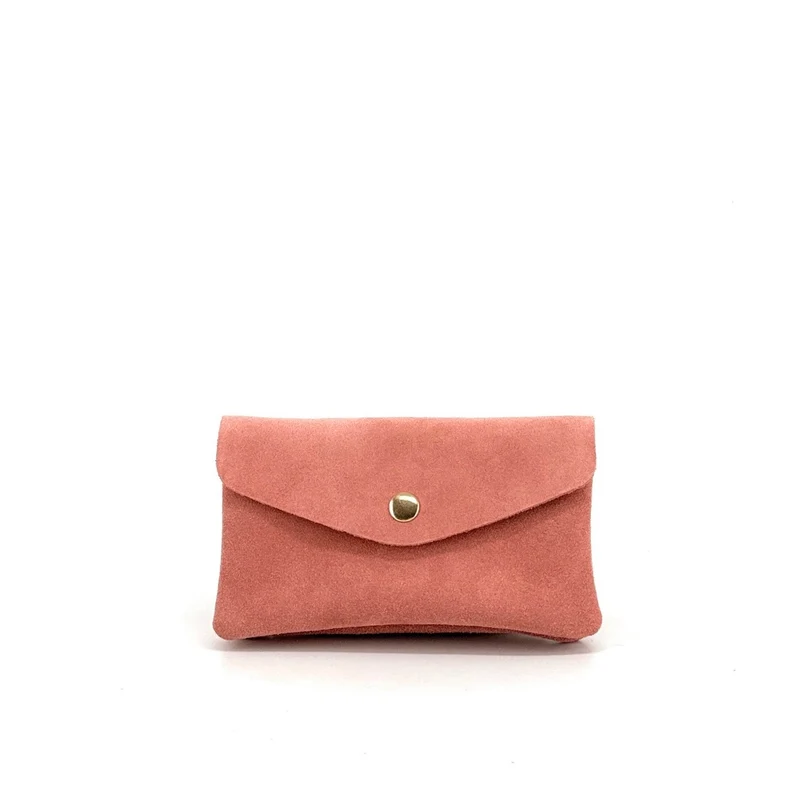 Pochette porte-monnaie en daim COMPO SUEDE Rose saumon