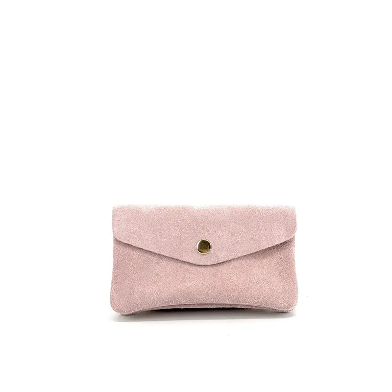 Pochette porte-monnaie en daim COMPO SUEDE Rose pâle