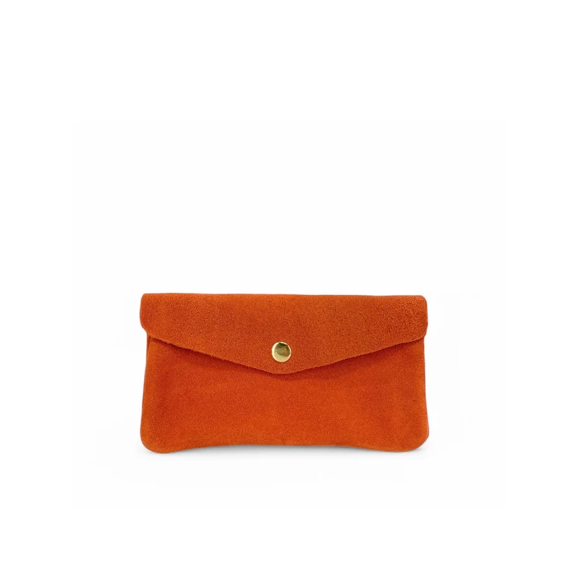 Pochette porte-monnaie en daim COMPO SUEDE Orange mandarine