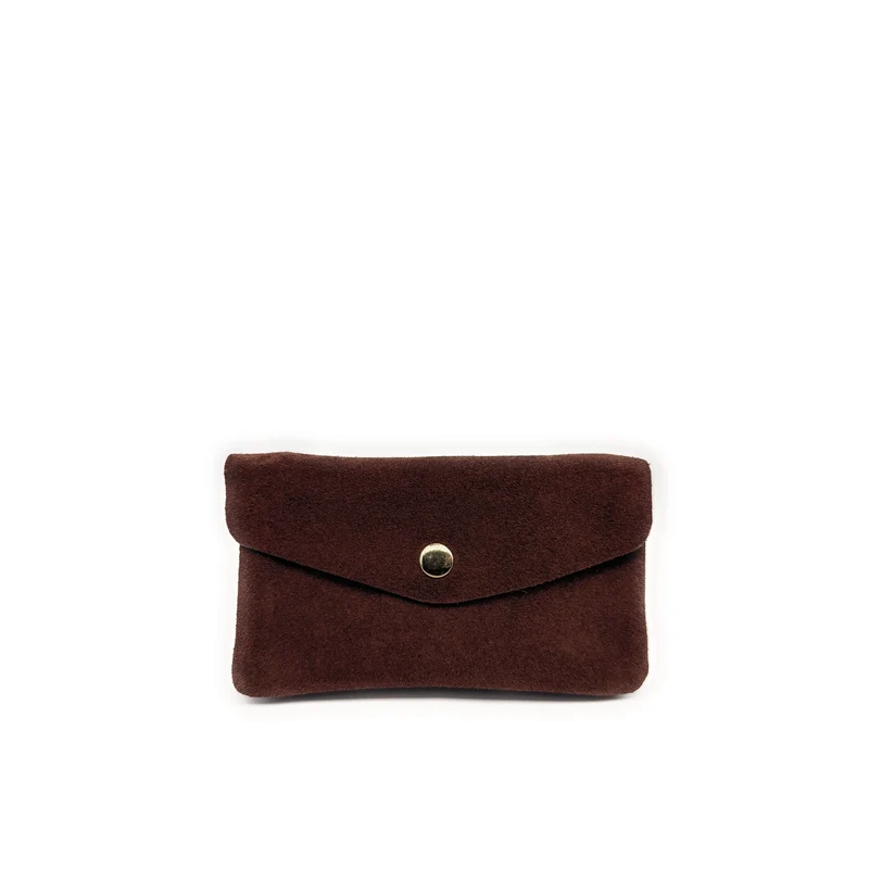 Pochette porte-monnaie en daim COMPO SUEDE Marron chocolat