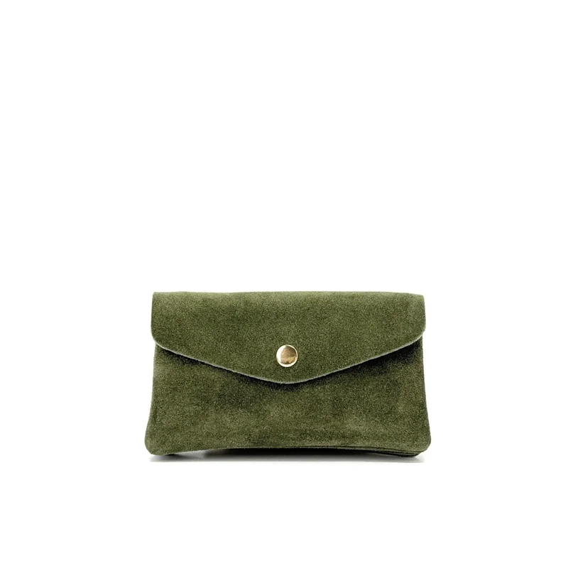 Pochette porte-monnaie en daim COMPO SUEDE Vert kaki