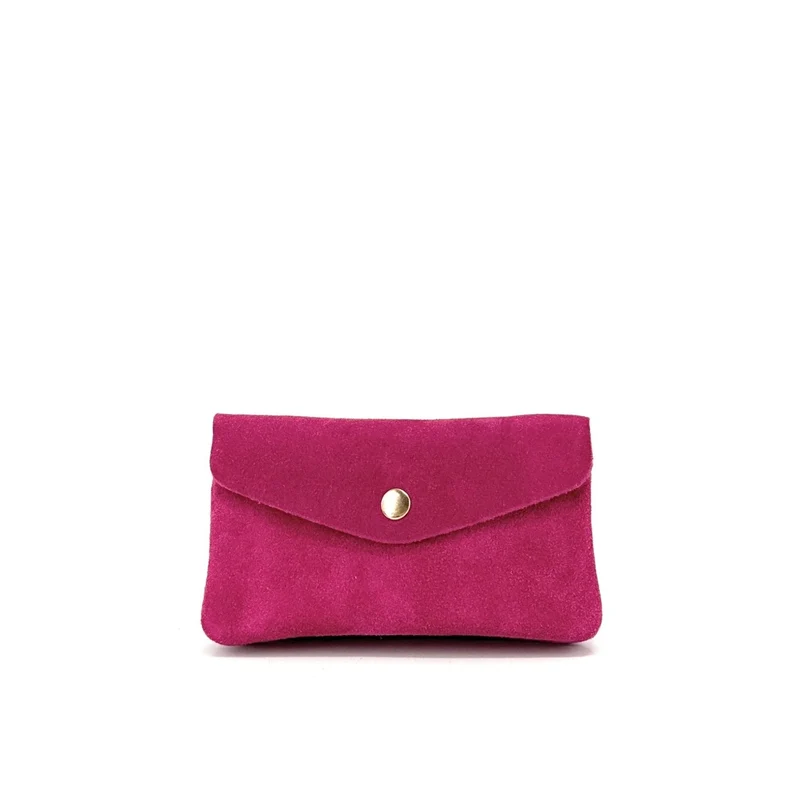 Pochette porte-monnaie en daim COMPO SUEDE Rose fuchsia