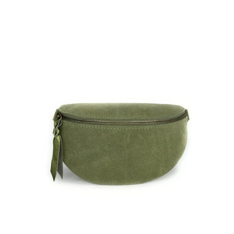 Sac banane en daim LOU SUE Vert pastel
