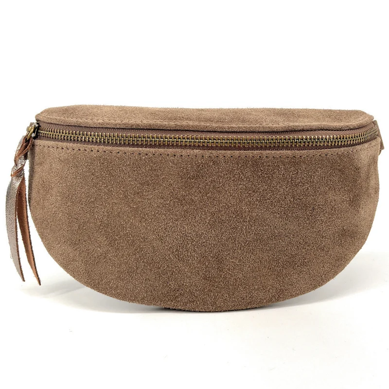 Sac banane en daim LOU SUE Taupe