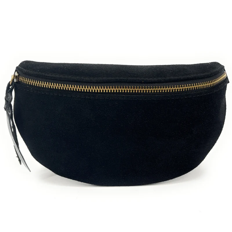 Sac banane en daim LOU SUE Noir
