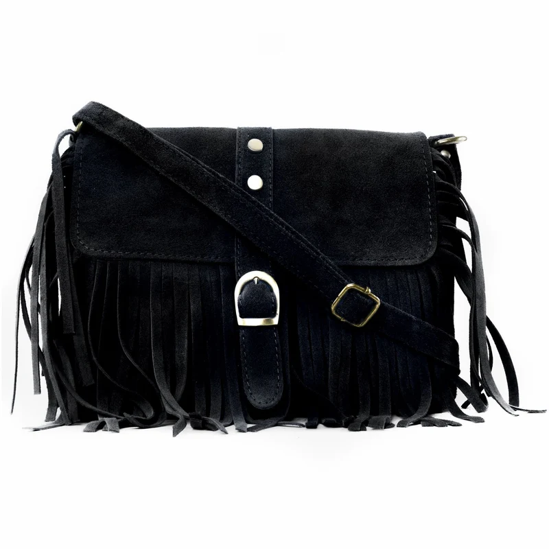 Sac à main en daim PARAISO Noir