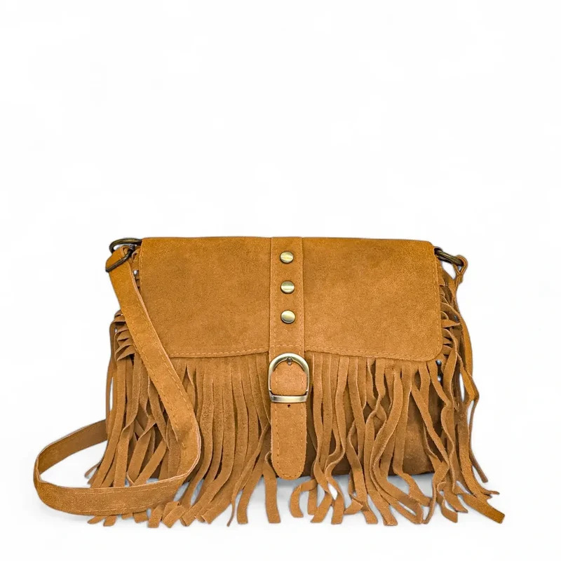 Sac à main en daim PARAISO Camel clair