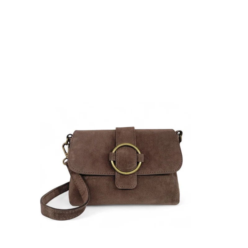 Sac à main en daim VERONE SUEDE Taupe foncé