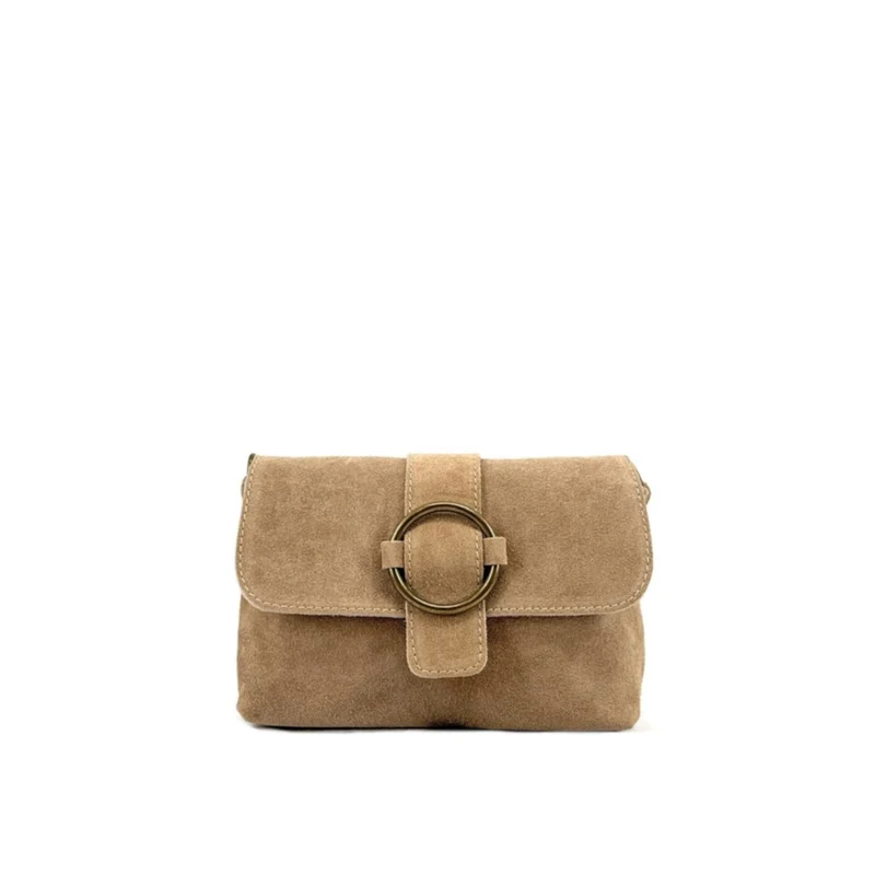 Sac à main en daim VERONE SUEDE Taupe clair