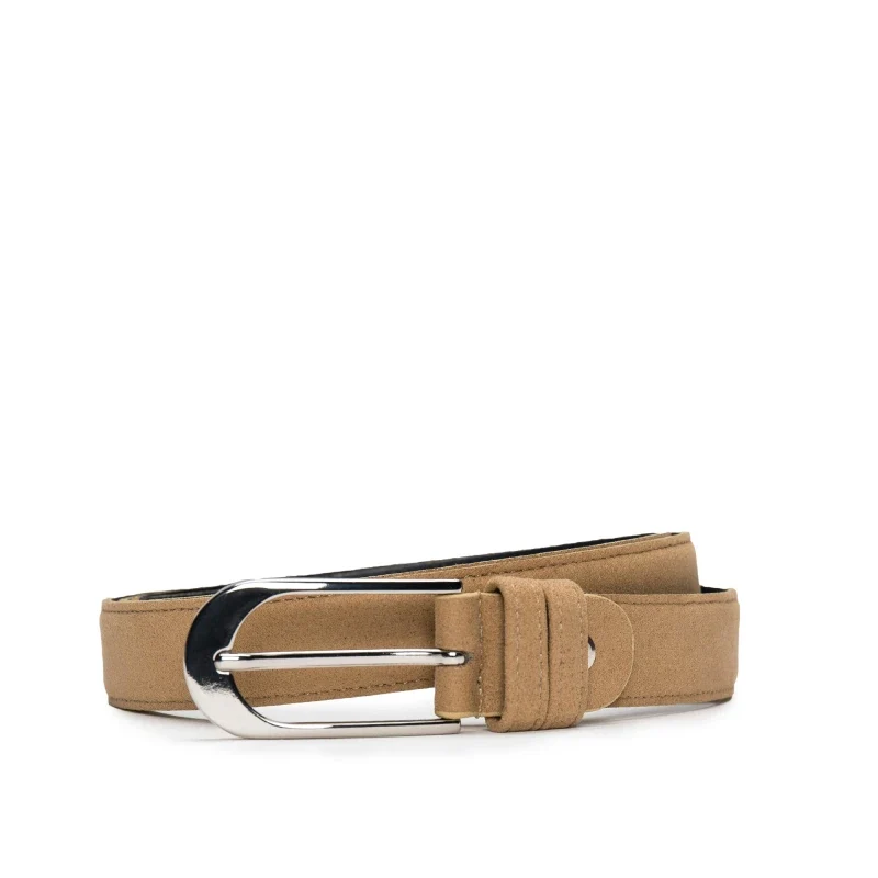 Ceinture Vegan Écologique avec Boucle en Argent - Belt Pera Camel