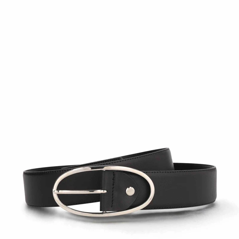 Ceinture en cuir de pomme noir - Batea