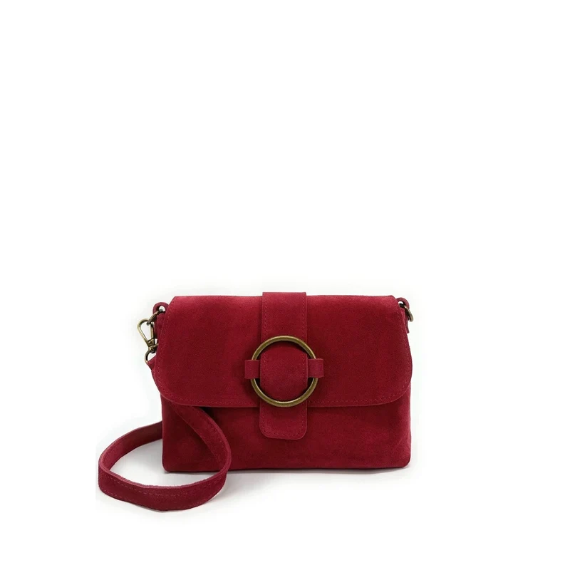 Sac à main en daim VERONE SUEDE Rouge foncé