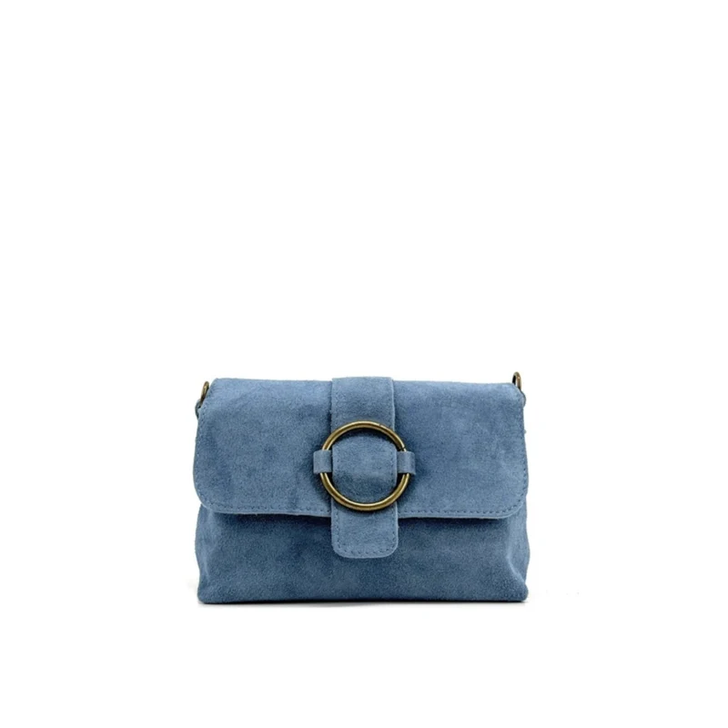 Sac à main en daim VERONE SUEDE Bleu denim