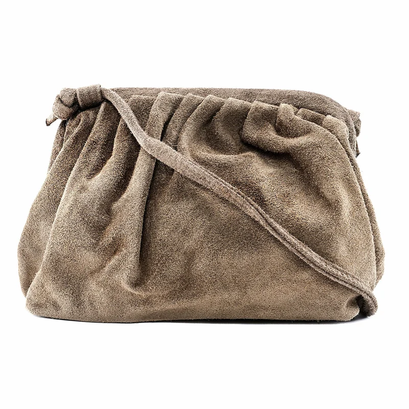 Sac à main pouch en daim BRASILIA Taupe