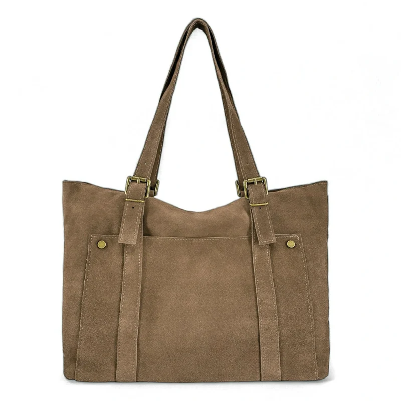 Sac cabas en daim TOKYO Taupe - Précommande