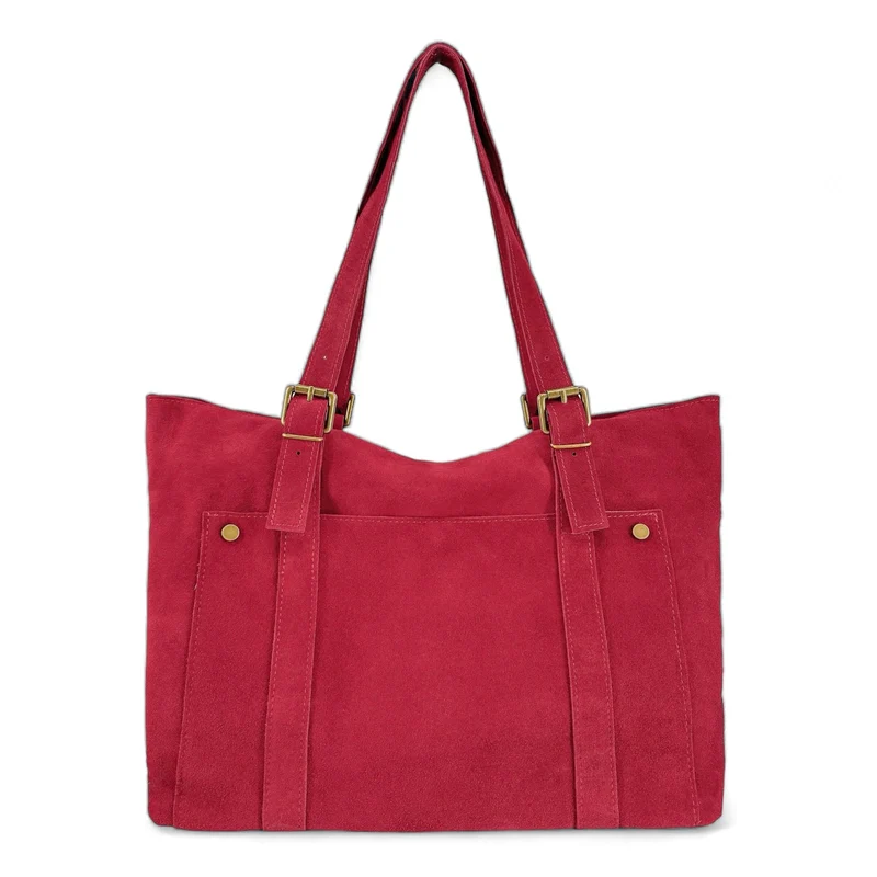 Sac cabas en daim TOKYO Rouge garance