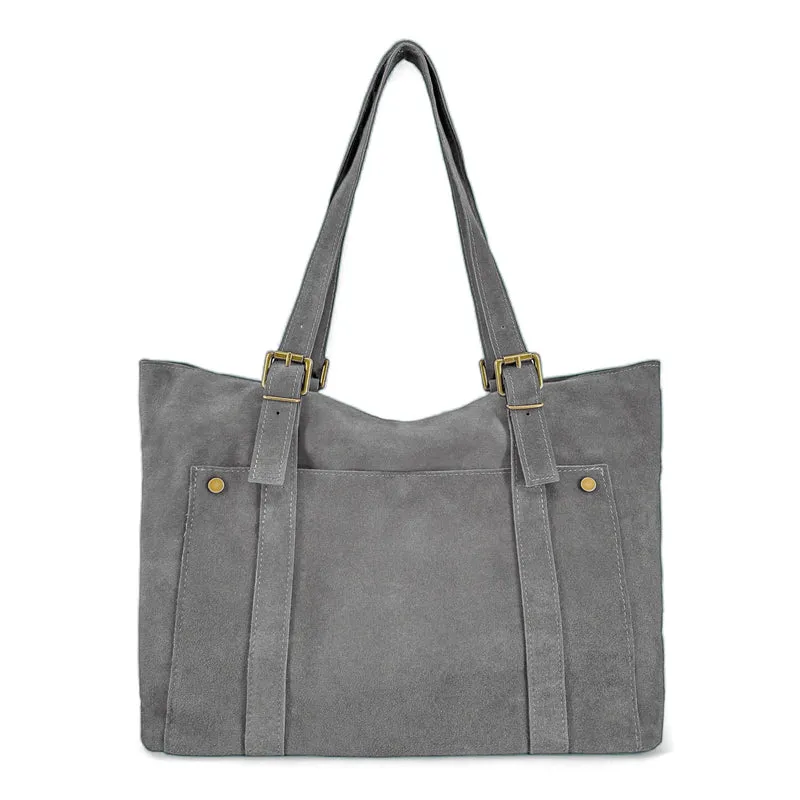 Sac cabas en daim TOKYO Gris pigeon