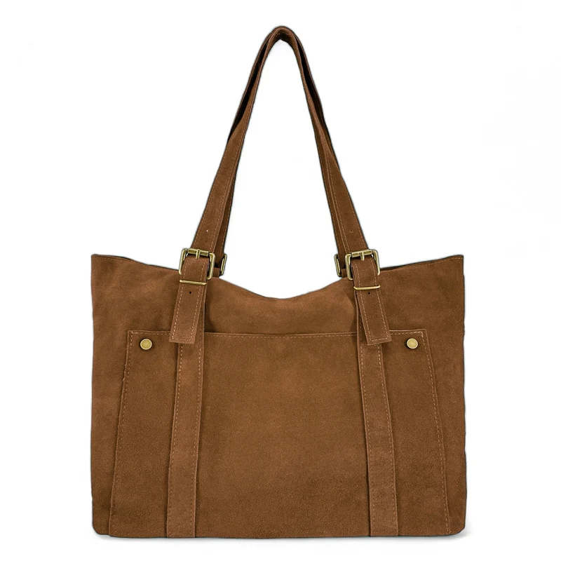 Sac cabas en daim TOKYO Marron camel