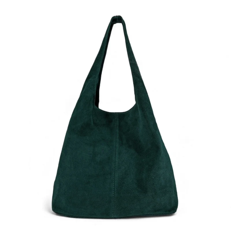 Sac à main de forme HOBO en daim EVA Vert forêt