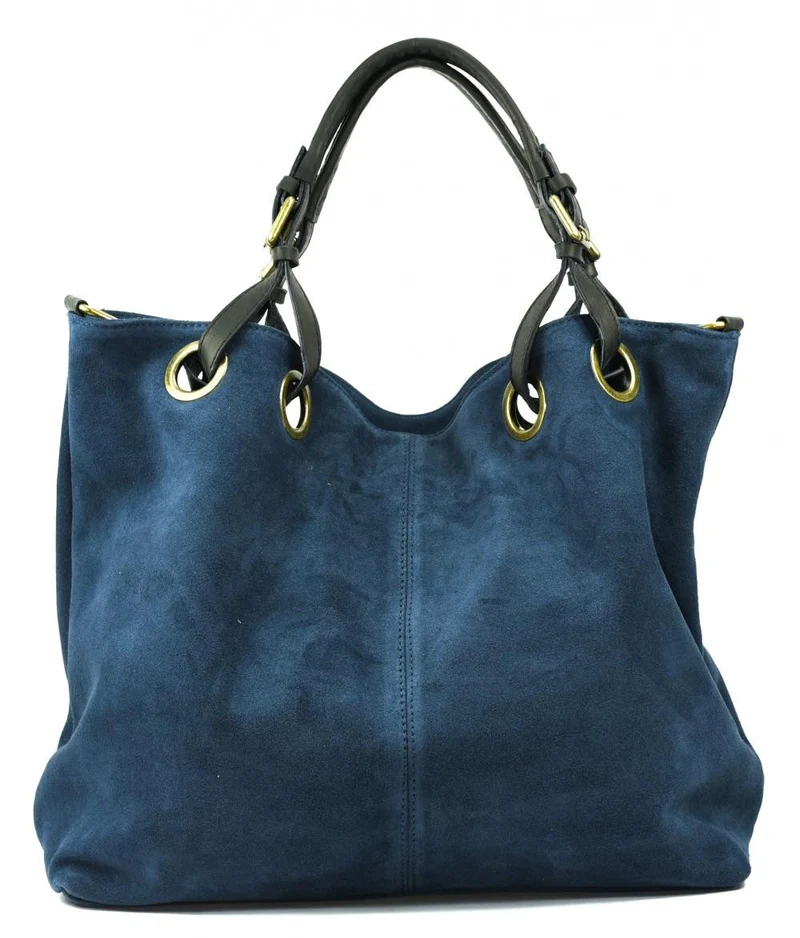 Sac cabas en daim OPERA Bleu