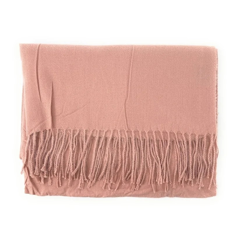Foulard en laine, coton et viscose MISTRAL Rose nude