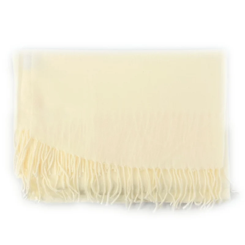 Foulard en laine, coton et viscose MISTRAL Beige crème