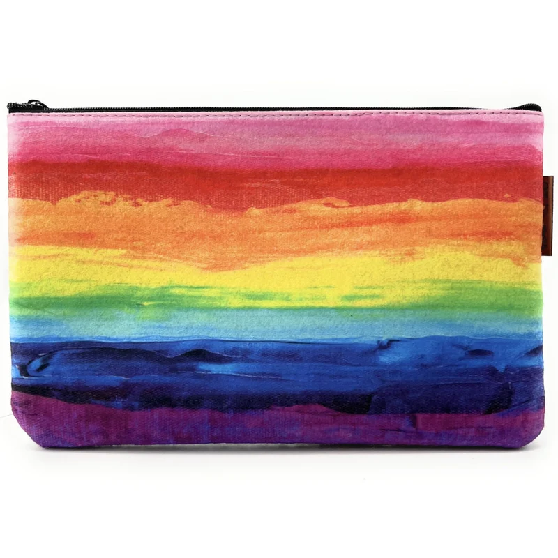 Trousse en feutrine écologique imprimée GARDEN Gris clair