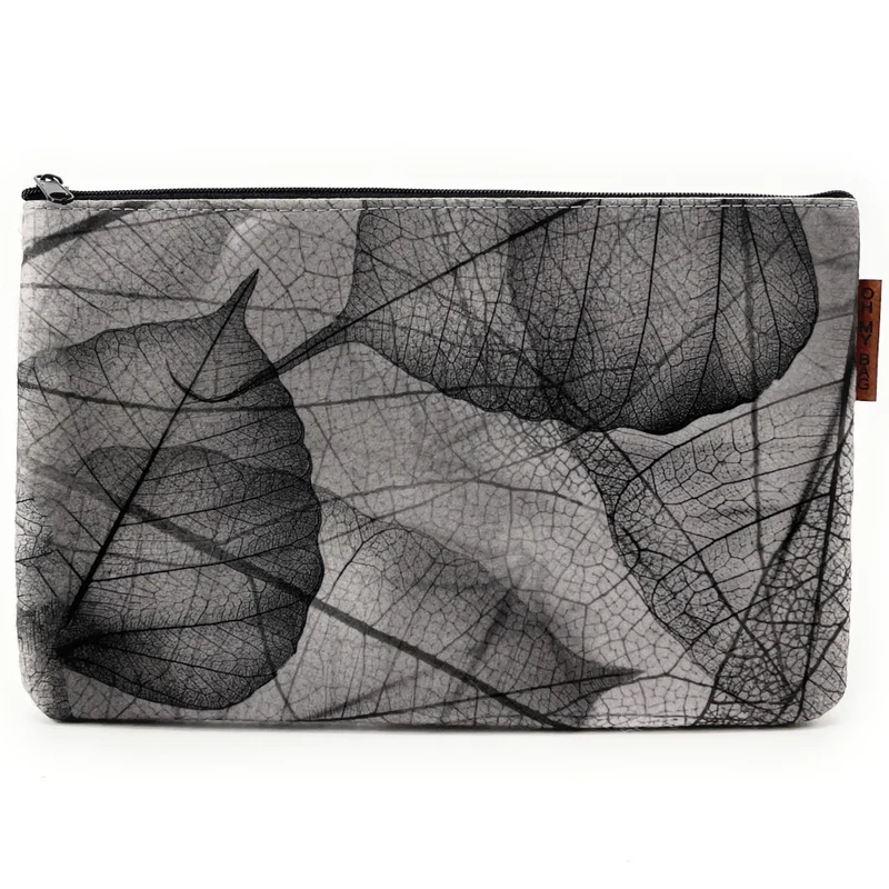 Trousse en feutrine écologique imprimée FRANIA Gris clair