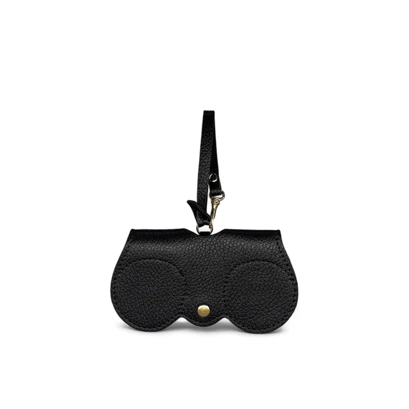 Etui à lunettes en cuir grainé PEANUT Noir