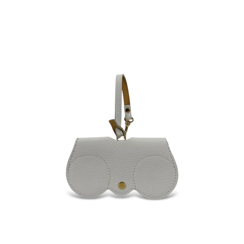 Etui à lunettes en cuir grainé PEANUT Blanc