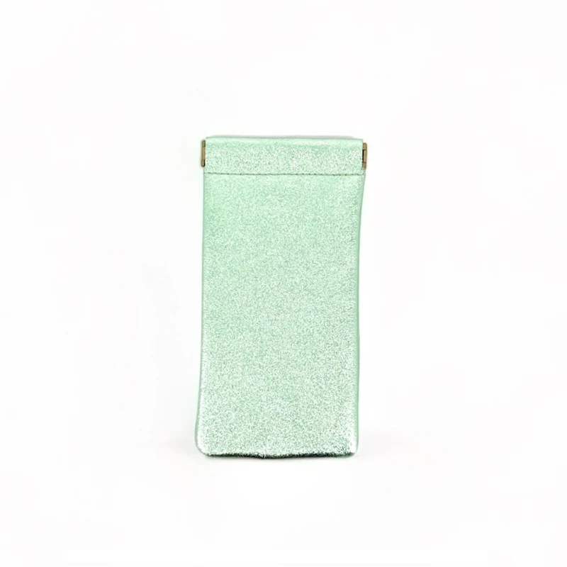 Etui à lunettes en cuir irisé OCULUS Menthe givrée